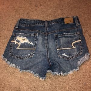 Ripped denim shorts